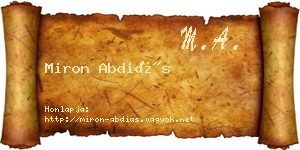 Miron Abdiás névjegykártya